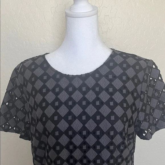 Banana Republic Cobalt Blue/Black Geometric Design Dress Size12. - Picture 4 of 10